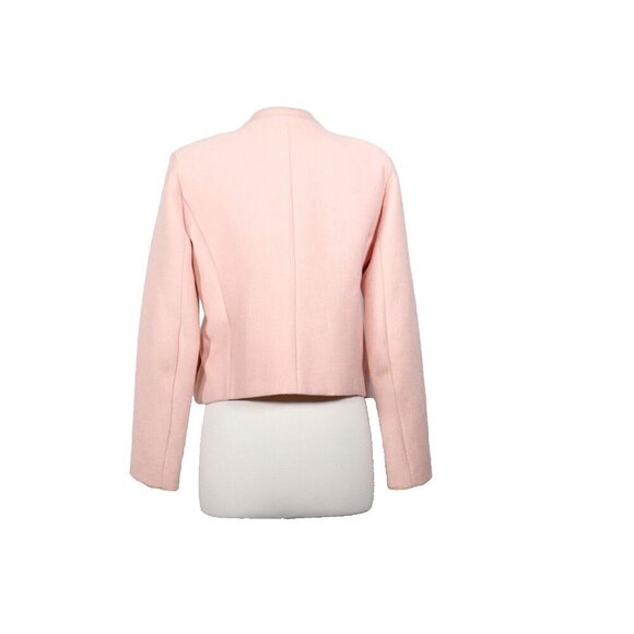 Sandro Women’s 40 Small Rose Pink Textured Blazer Jacket Snap Button V6824E-60 - Picture 7 of 7